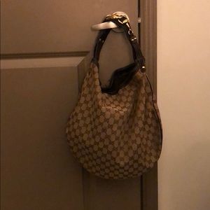 Monogram Gucci Hobo Handbag